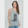 SM Wardrobe - Women's Cat Wearing Glass Print Tank Top -Prana Clothing Shop 1c2494e201bfe82fcbb99df6d17d9669909977e61a76b4e41b995c75825aa1ef