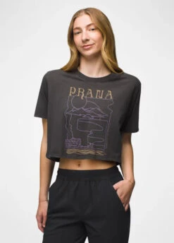 PrAna - Women's Everyday Vintage-Washed Graphic Crop Tee -Prana Clothing Shop 2066761 CHARCOALMINDSCAPE