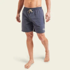 Howler Bros - Men's Deep Set Boardshorts -Prana Clothing Shop S24 Boardies Deep Set Little Puddles Nightfall Model Front