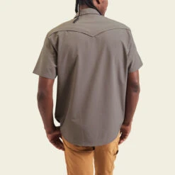 Howler Bros - Men's Emerger Tech Shirt -Prana Clothing Shop S24 SS Shirts Emerger Tech Ash Model Back