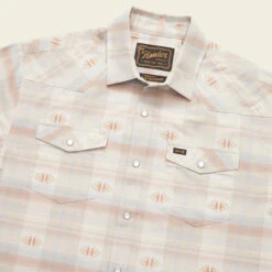 Howler Bros - Men's H Bar B Snapshirt -Prana Clothing Shop S24 SS Shirts HBarB Elliot Plaid Cream Front Angle
