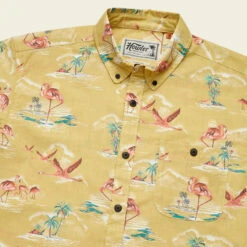 Howler Bros - Mansfield Shirt -Prana Clothing Shop S24 SS Shirts Mansfield Flamingo Flamboyance Front Angle