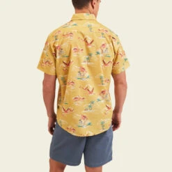 Howler Bros - Mansfield Shirt -Prana Clothing Shop S24 SS Shirts Mansfield Flamingo Flamboyance Model Back