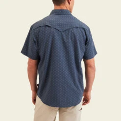 Howler Bros - Men's Open Country Tech Shirt -Prana Clothing Shop S24 SS Shirts Open Country Little Puddles Nightfall Model Back