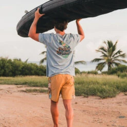 Howler Bros - Men's Chatty Bird Cotton T-Shirt -Prana Clothing Shop S24 Tees Cotton Chatty Bird Dusty Blue 1