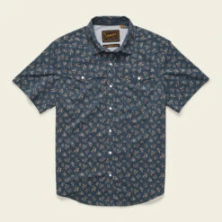 Howler Bros - Men's Open Country Tech Shirt -Prana Clothing Shop S25 SS Shirts Open Country Tech Shirt Rancher Floral Dark Slate HB Flat Front