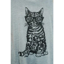 SM Wardrobe - Women's Cat Wearing Glass Print Tank Top -Prana Clothing Shop c1c6f99cba968b3ad52439704cc2075b8379555ac397b09758ce781055bd3d40